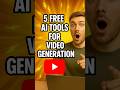 5 Free AI Tools for Video Generation #aitools #aivideotools #freeaitools #texttovideo