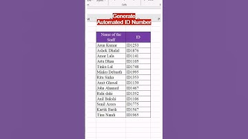 Auto generated ID number #exceltech #excelreport