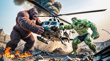 King Kong and Hulk Battle Helicopters and Superpowers: The Ultimate Showdown on Skull Island