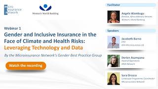 Gender and Inclusive Insurance in the Face of Climate and Health Risks: Leveraging Technology & Data