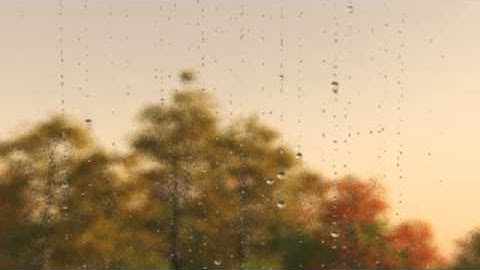 Vue 11 particles, Rain drops on glass