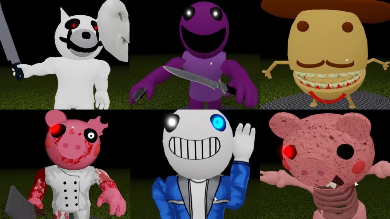 Roblox Piggy All Jumpscares Animation Roblox Piggy Custom Purple Guy Youtube - roblox piggy all custom characters jumpscares