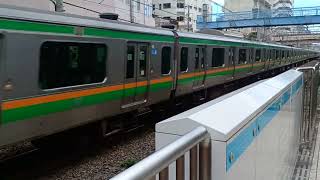 JR東日本E233系3000番台後期横コツE-60編成+E231系1000番台横コツK-02編成併結編成1626E上野東京ライン・宇都宮線直通東京経由普通小金井行き大井町駅通過
