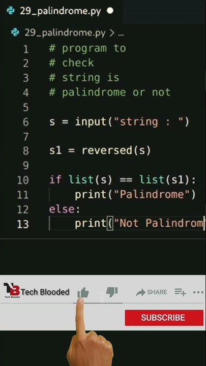 Program To Check Whether The String Is Palindrome Or Not Using Python ...