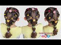 Penteado Infantil Fácil com Elásticos | Easy Hairstyle with Elastics for Little Girls 🥰💕