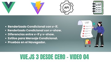 VUE 3 desde CERO: RENDERIZADO CONDICIONAL en VUE 3: Aprende V-IF y V-SHOW - [Video 04]