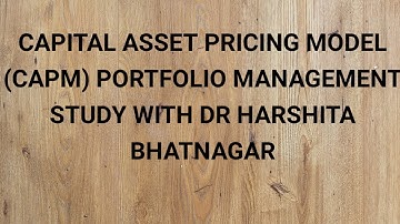 CAPM | Capital Asset Pricing Model | William Sharpe | UGC NET Paper_2 | Management