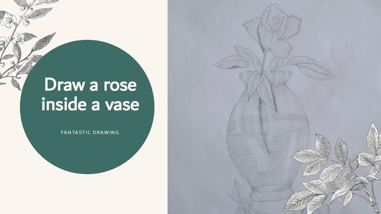 Drawing a rose vase - YouTube