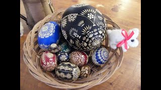 Hanácké kraslice / kraslice lepené slámou / Straw easter eggs / JTV