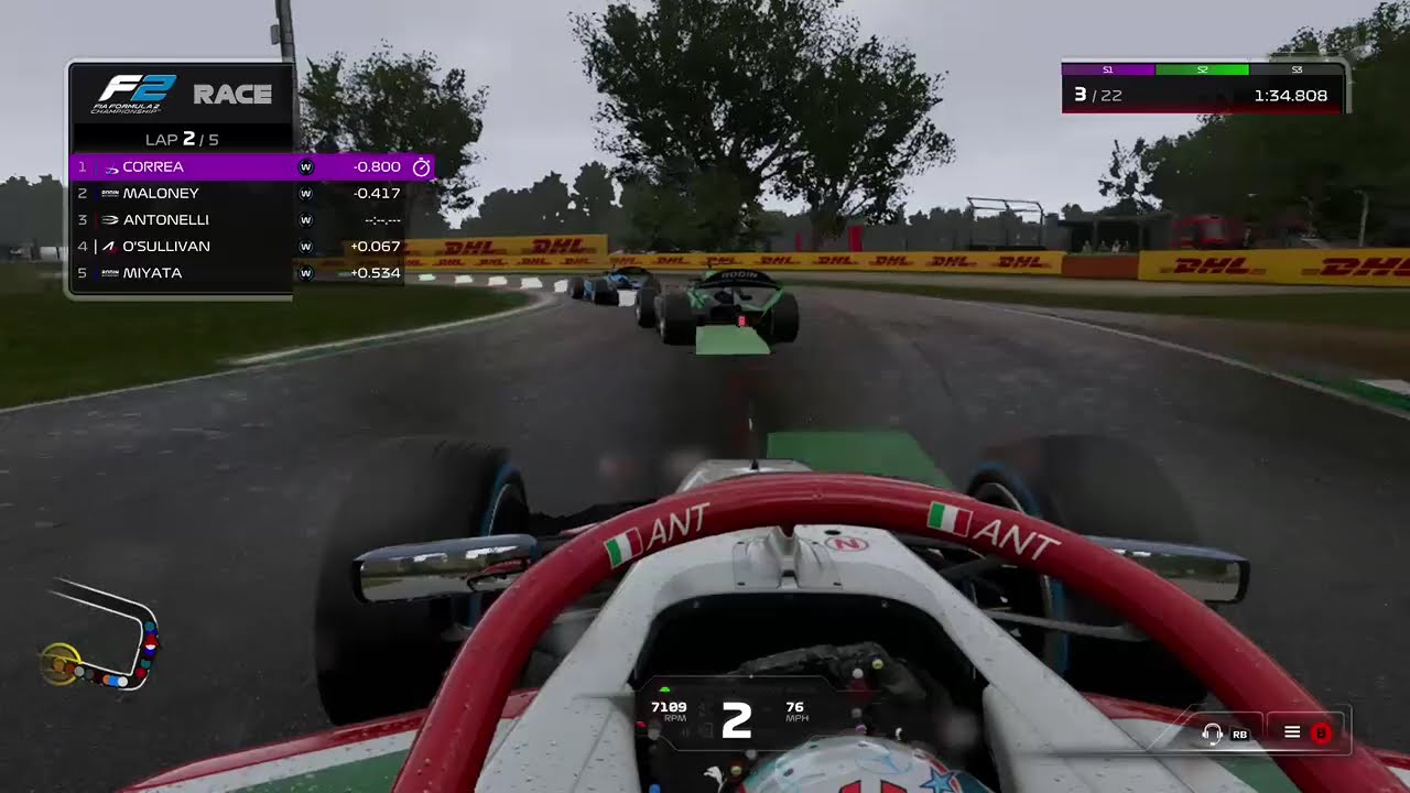 Kimi Antonelli's Prema Racing 2024 Imola GP F1 | controller gameplay