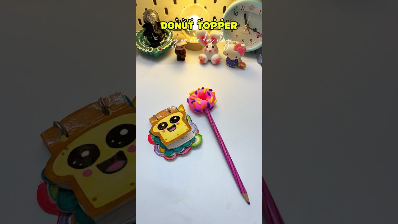 Diy pencil topper|how to make pencil toper|Clay diy 