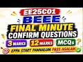 EE25C01 BEEE Final Minute 3marks 12marks MCQs confirm Questions | Engineering king