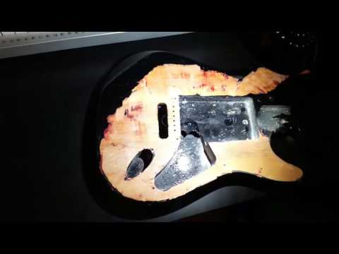 Caution! - Remove paint from guitar body with heat gun