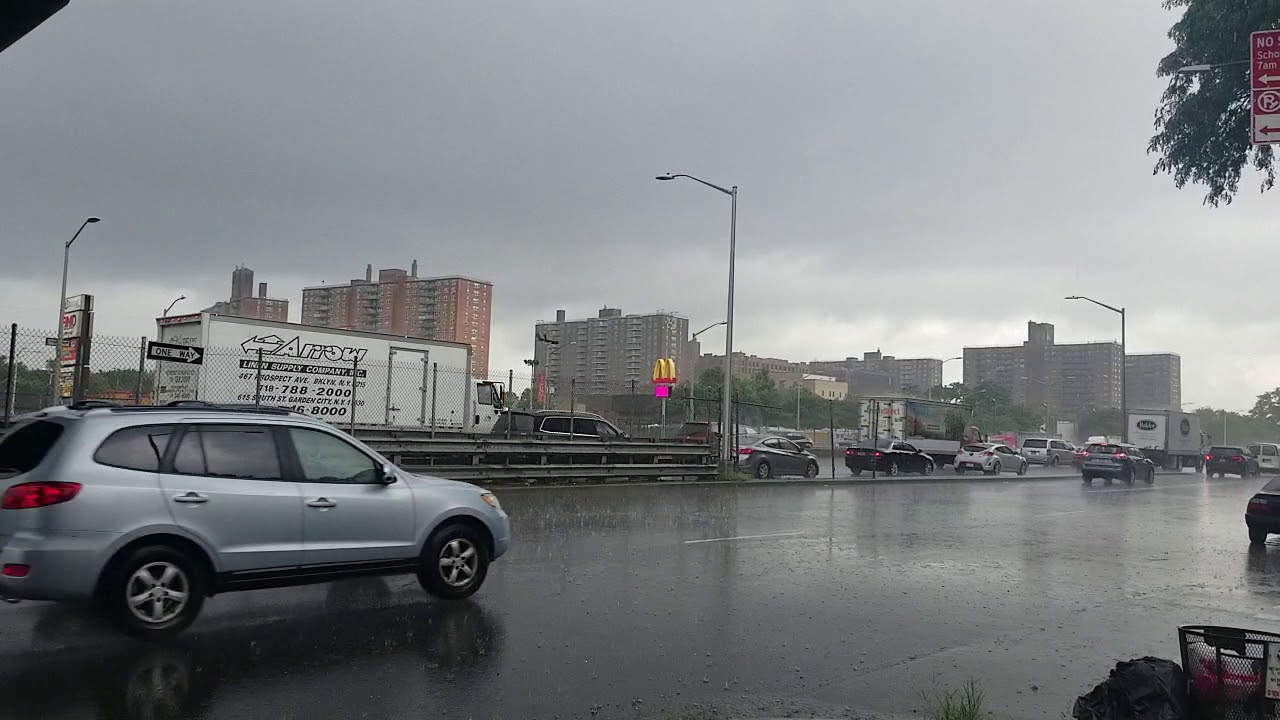 Heavy Rain And Thunderstorms Impact The Bronx As Seen From The Bruckner ...