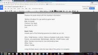Critical Examination Tutorial