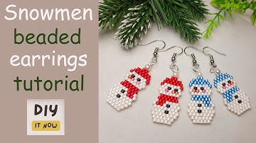 DIY Beaded Snowman Earrings – Brick Stitch Tutorial and Handmade Jewelry Guide for Beginners