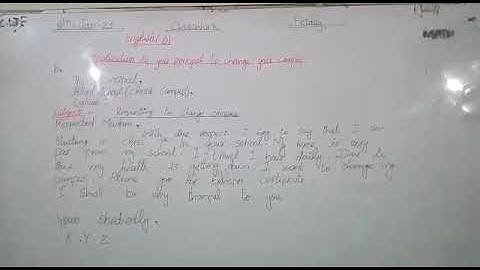 Class 7 (English), Application:- To your Principal to change your campus