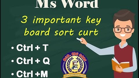 Keyboard shortcut of Ctrl + T, Ctrl+ Q & Ctrl + M