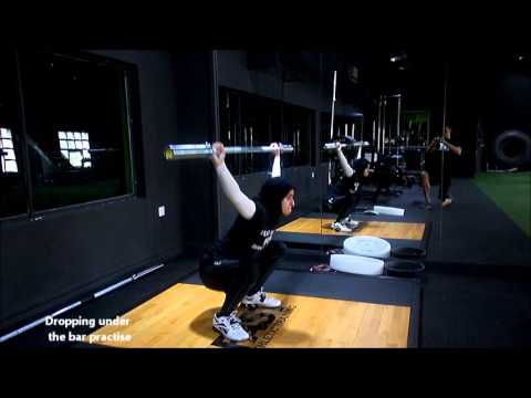 Snatch dropping under the bar practise