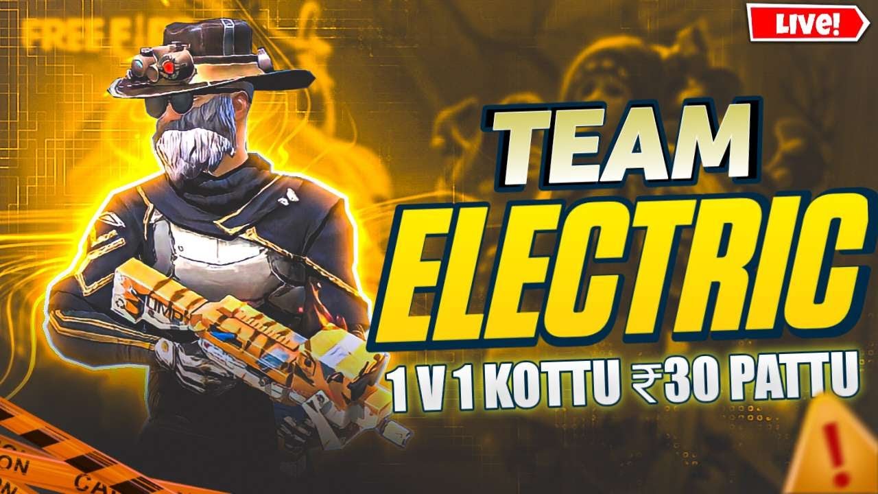 1V1 KOTTU ₹30 PATTU TEAM ELECTRIC IS LIVE  facecam live free fire 