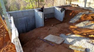 Backfilling Garage retaining walls and compacting