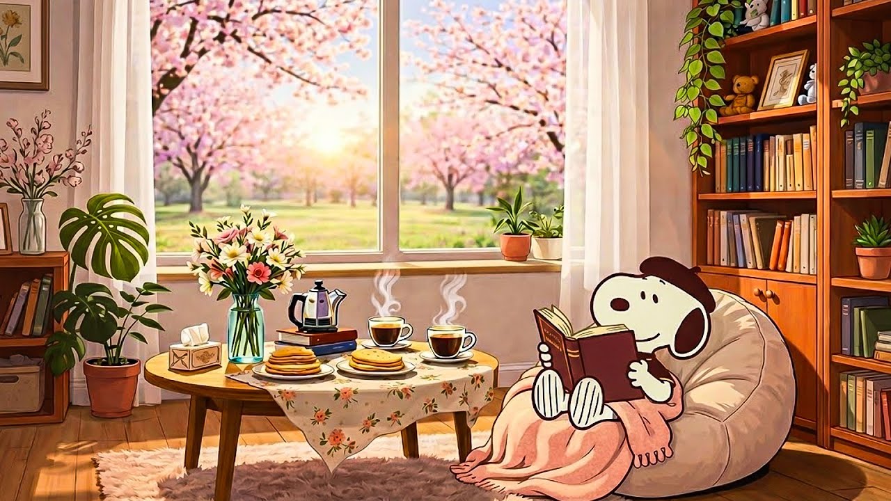 Peaceful Morning with Snoopy ☀️🌸 Gentle Jazz for a Calm New Day