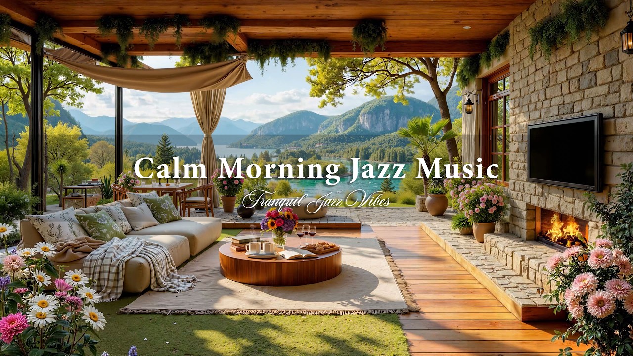 Warm Jazz Music at Peaceful Spring Indoor Ambience | Calm Morning Jazz Music for Work, Focus, Study