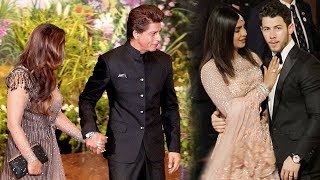 Shah Rukh Khan - Gauri Khan Come Face To Face Priyanka Chopra - Nick Jonas At Isha Ambani Shaadi