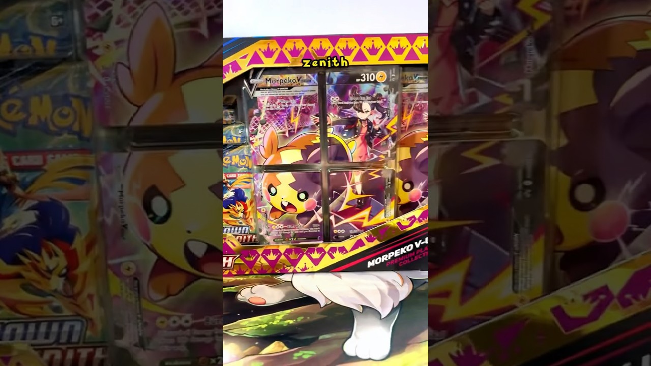 Распаковка новой коллекции премиальных игровых ковриков Pokemon Card Crown Zenith Morpeko V Union.
