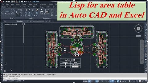 Area table in Auto CAD and in Excel with Lisp Command