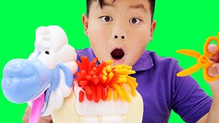 alex pretend play with rainbow colors play doh animal toys for kids