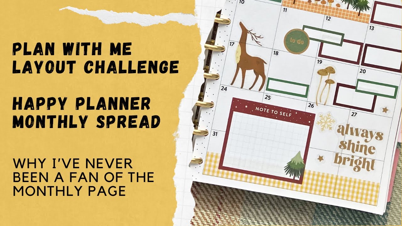 PLAN WITH ME | Monthly Page Challenge! | Woodland Seasons Christmas | Happy Planner
