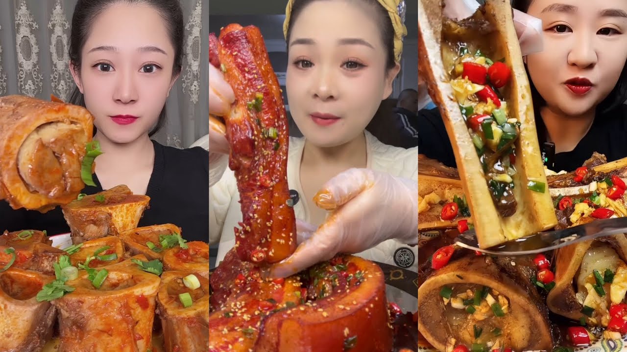 MUKBANG GOD OF EATING PORK FAT AND EATING SUPER DELICIOUS BEEF BONE ASMR ♥️🍔🐋🐷🥰🍇🧁🦀🍓🧁
