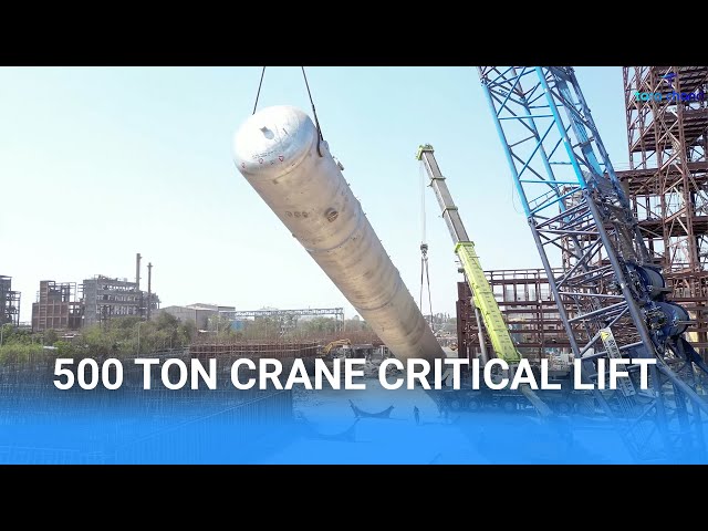 Tara Chand's 500Ton Crawler Crane Performs a Critical Lift at a Gujarat Chemical Plant 🏗️
