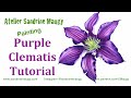 Dark Purple Clematis Tutorial - Botanical Art with Sandrine Maugy