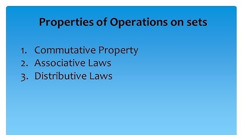 Lecture 4: Properties of Operation of sets in Urdu / Hindi.