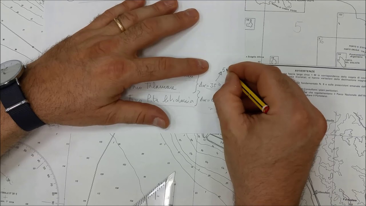 Carteggio - Maxi Lezione n°3 - I luoghi di posizione ed il loro disegno sulla carta nautica