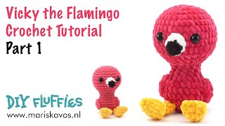 How to crochet a flamingo Amigurumi -  easy bird pattern for beginners PART 1