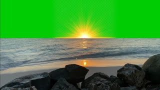 Sunrise Beach Green Screen Background Stock Footage HD _1080p
