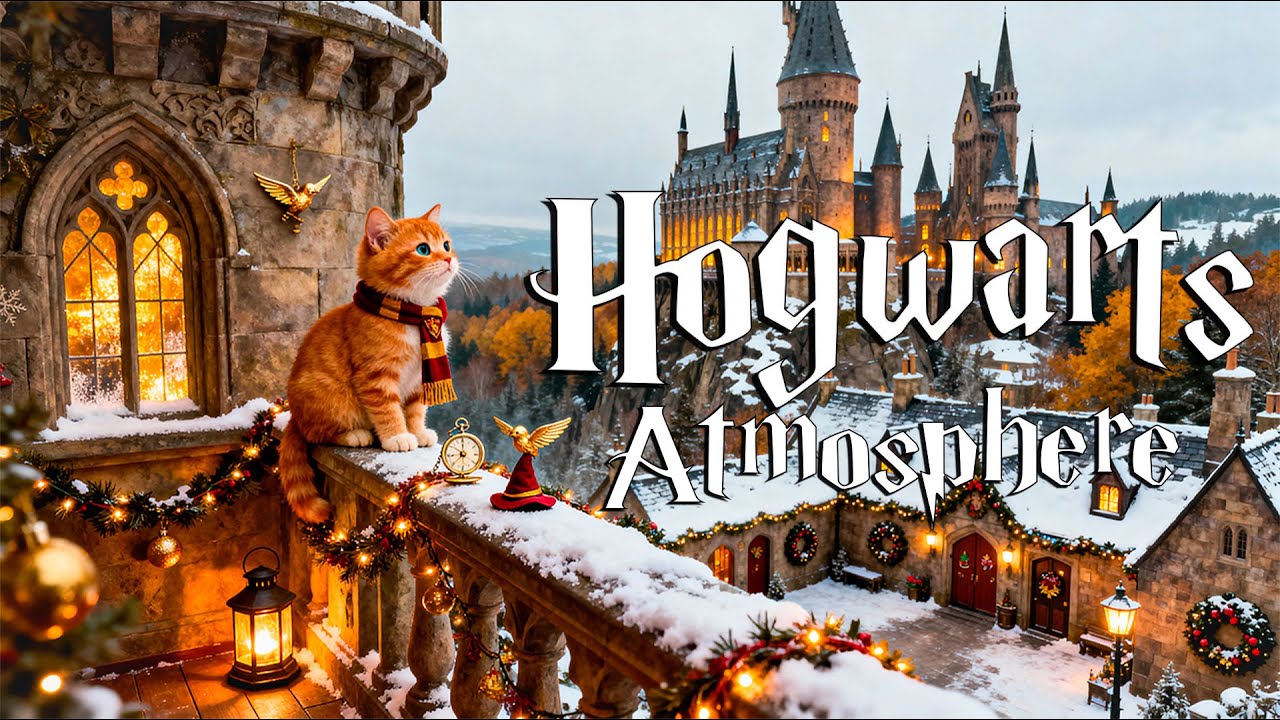 Magical Christmas at Hogwarts 🪄 Harry Potter Ambience & Calm Music