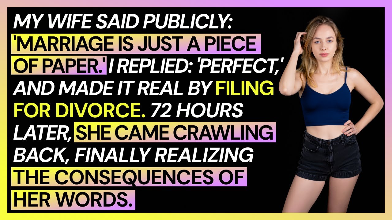 "My Wife Said Publicly:'Marriage Is Just A Piece Of Paper.' I Replied: 'Perfect,' And Made It Real "