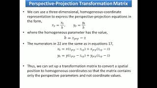 Computer Graphics (Module 4) -  Perspective Projections (contd...)