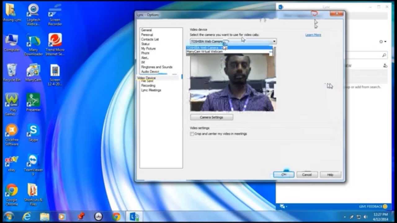 How to use two webcams together in MS Lync YouTube