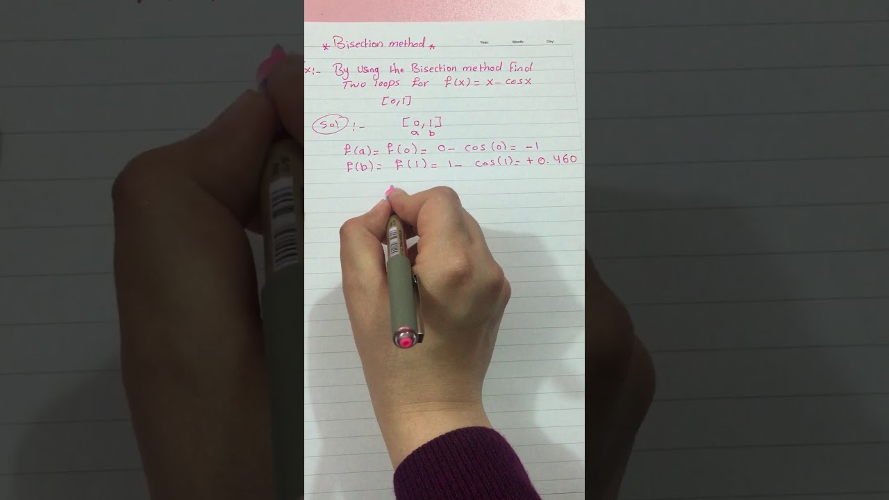 التحليل العددي/ المرحلة الثالثة/ bisection method