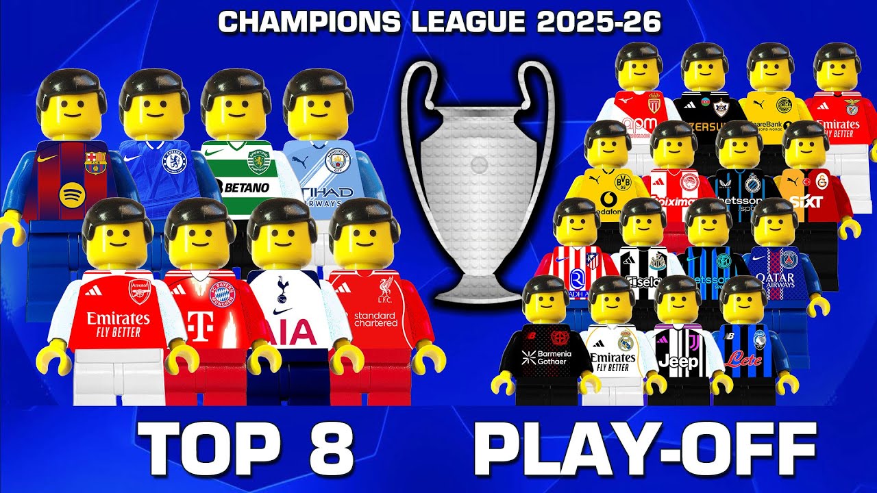 Champions League 2025-26 ⭐ TOP 8 vs Play-Off in Lego