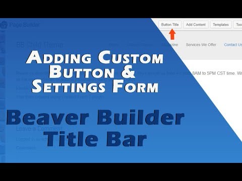 Adding Custom button with custom settings form at Builder title bar