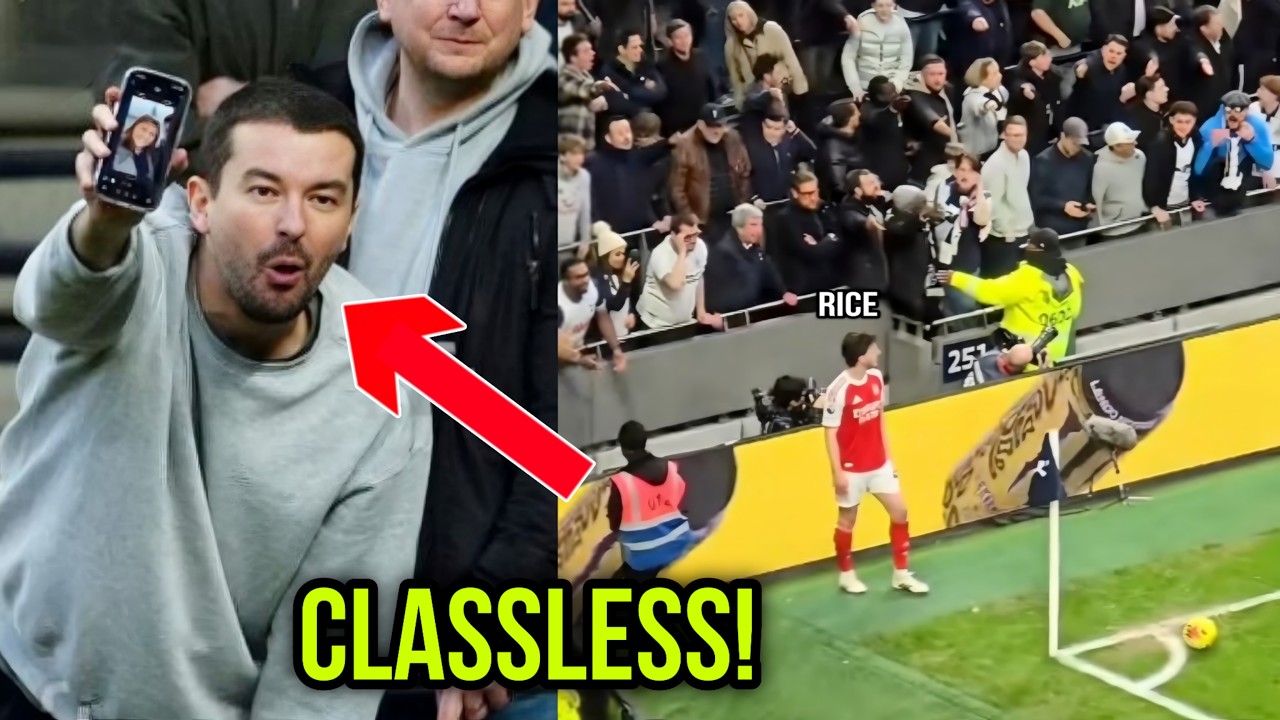 СМОТРИТЕ: Фанатка «Тоттенхэма» стала вирусной благодаря насмешкам над партнершей Деклана Райса.