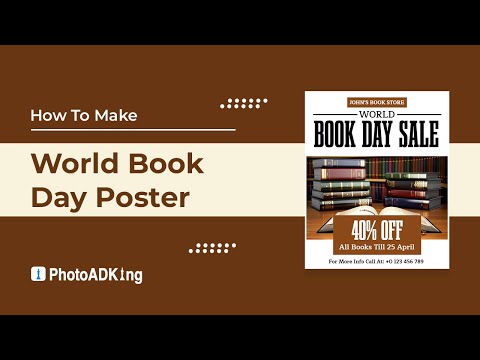 How to make World Book Day Poster for Book Store - video from PhotoADKing