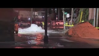Water main break in Hoboken, N.J.