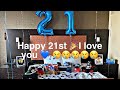 My BOYFRIEND’S 21st BIRTHDAY SURPRISE HOTEL🎉💙| VLOG ~ VERY EMOTIONAL HE CRIED😭🎊
